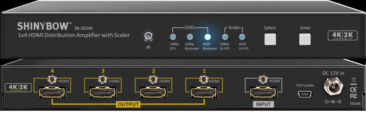 1x4 HDMI Distribution Amplifier with Scaler