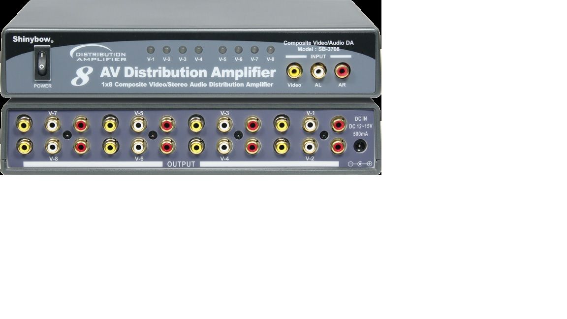 1x8 Composite Video•Audio Distribution Amplifier